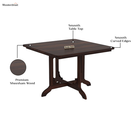 Cohoon Sheesham Wood 4 Seater Dining Set (Walnut Finish)