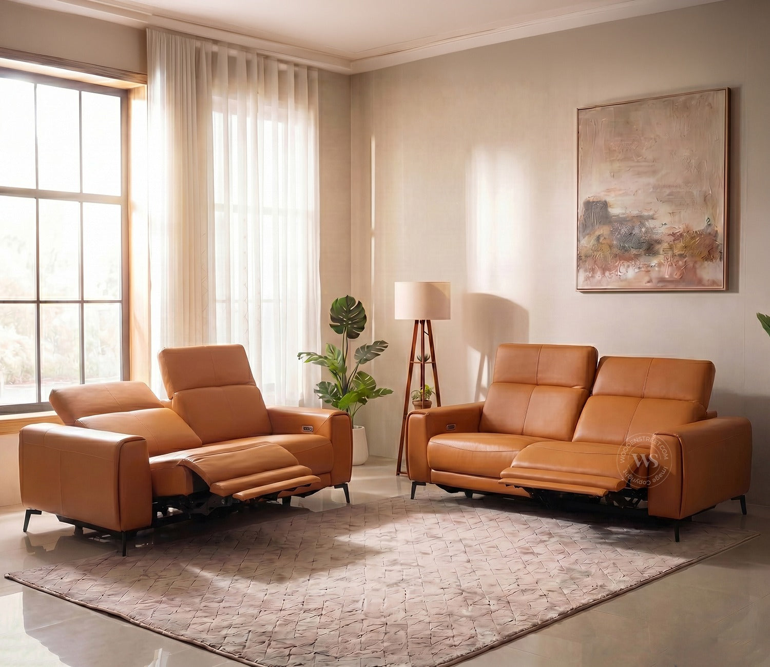 Blacksburg Luxe Electric Recliner 3+2 Seater Sofa (Urban Tan)