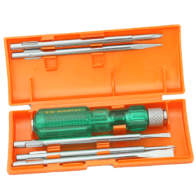 Trueliving_Screw Driver Sets with Neon Bulbs 6.0 x 0.8, 3.5 x 0.5, PHILIPS 0,Square Poker, PHILIPS 1