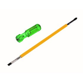 Trueliving_Black Tip Two In One Screw Drivers Product No.	     Blade           Length         (mm)	    Blade Dia.  (mm)	   Philips     (Tip Dia.)	  Flat (mm)	   Std. Pkg.   904 IBT	     100	       6.0         2	   6.0 x 0.7	      20