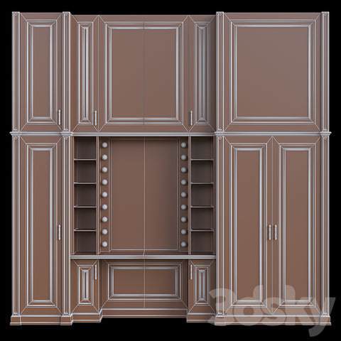 Trueliving 5 Loft Door Designer wardrobes Laminated Finish & PU Finish with Drawers 8Ft *2Ft *9Ft -2438.4MM X 609MM X 2743.2MM)