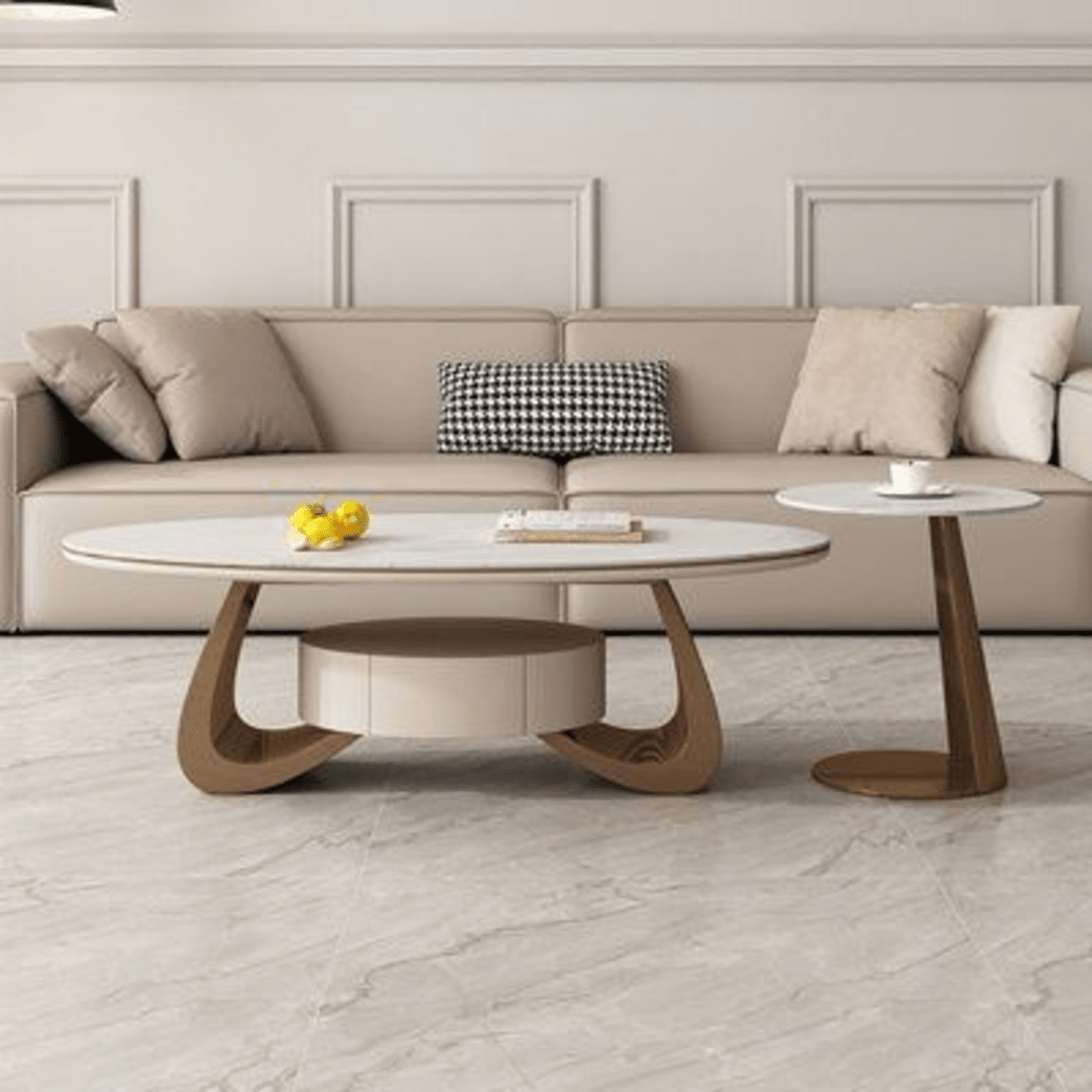 Trueliving Classy Grey Coffee Table Living Room H 14 x W 33 x D 33