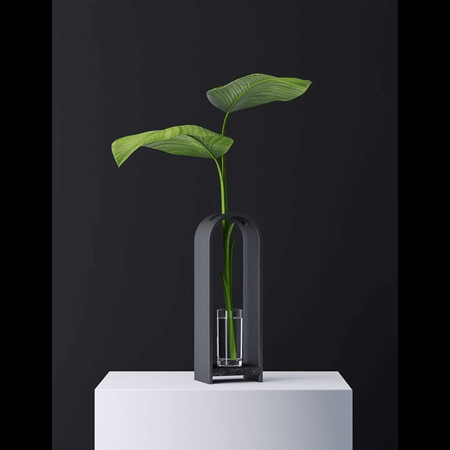 Trueliving Black Modern Flower Vase 41L x 24W x 10H Centimeters