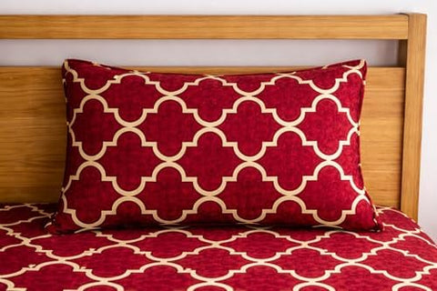 DECORUM Glace Cotton Single Bedsheet with 1 Pillow Cover | Soft, Durable, Lightweight & Skin-Friendly Fabric| Suitable for Single/Diwan Bed Size