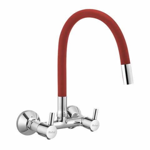 Trueliving Luxuries  Sink Mixer Brass Faucet with Silicone Red Flexible Spout20 Inches