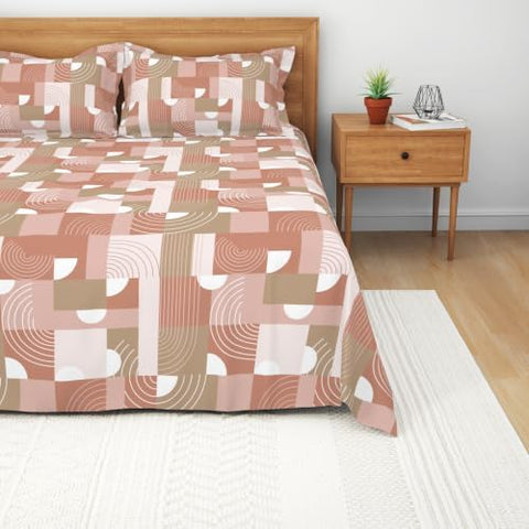 Himêya 100% Cotton King Size Bedsheet, 120 TC, Soft & Breathable, Skin-Friendly Fabric, & Lightweight, Elegant Design, Easy to Wash, Perfect for Home & Bedroom Decor