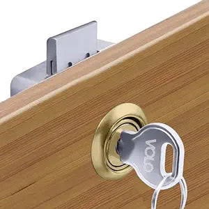 QUBA  / EUROPA;Automatic Push Multi Lock for Drawers, Cash Counter, Showcase Push Latch Cabinet Drawer Lock Automatic Office Desk Drawer Lock Pack of 1