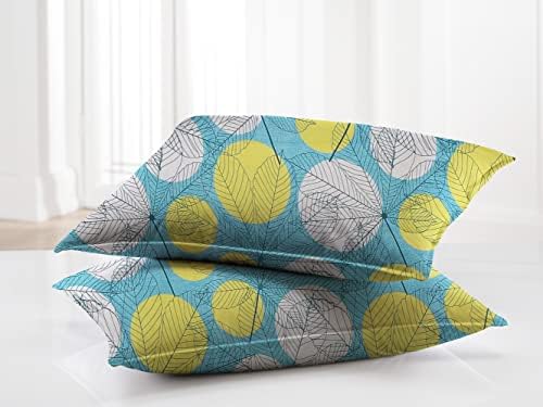 BSB HOME 3D Printed 144 Tc Microfiber Double Bedsheet with 2 King Size Pillow Covers Breathable | Wrinklfree | Summer | Topsheet (Light Green and White Cricle Print, 90 x 90 Inches)