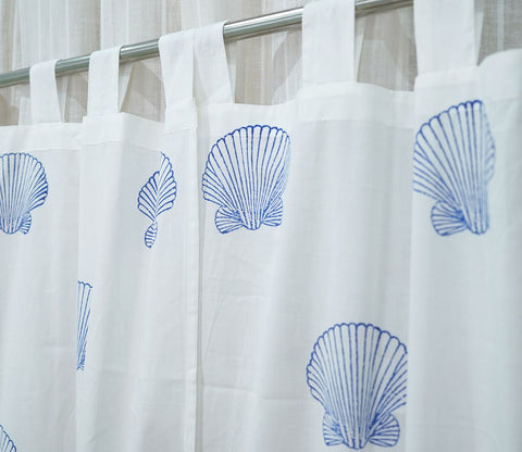 Shell 1 Piece Door Curtain (White, 7 Feet)