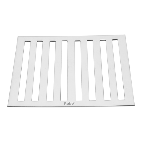 Trueliving_Long Silver Grating Floor Drain (8 x 8 inches)