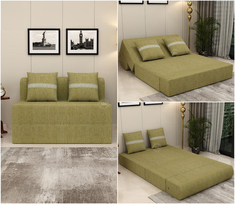 Voltz Fabric Sofa Cum Bed (72 x 46 Inch, Fresh Mint)