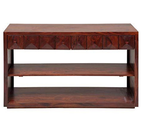 Italian Solid Wooden Partition Leave Design Console Table