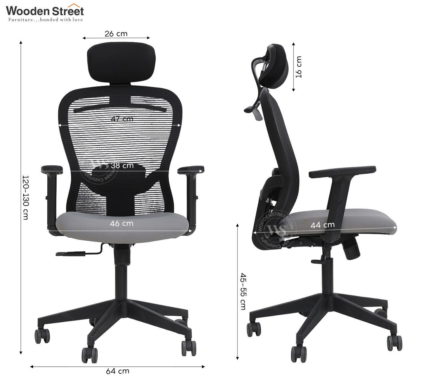 Balanco High Back Mesh Office Chair (Grey)