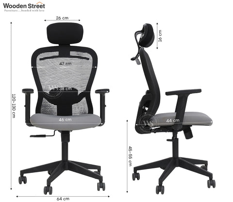 Balanco High Back Mesh Office Chair (Grey)
