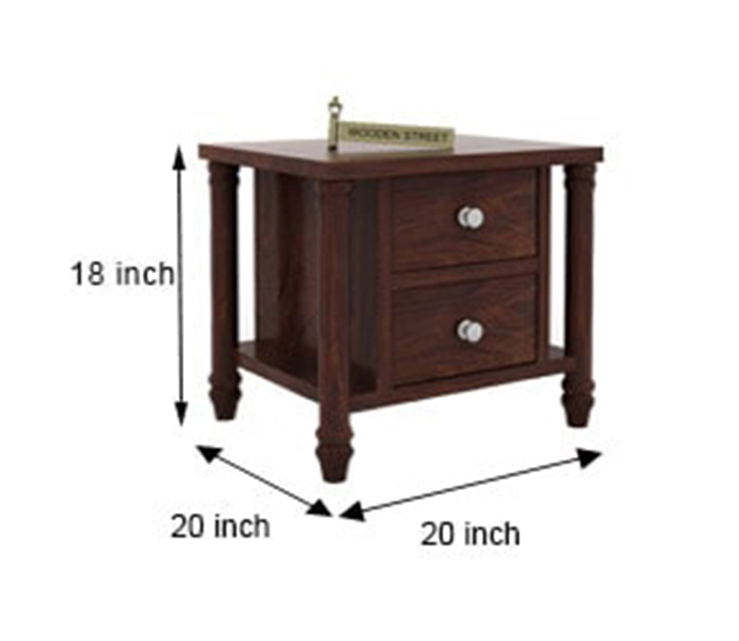 Ornat Bedside Table (Walnut Finish)