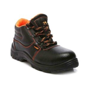 Trueliving_New Arrivals-Safety Products-Agarson Innova Steel Toe Black & Orange Work Safety Shoes, Size: 7