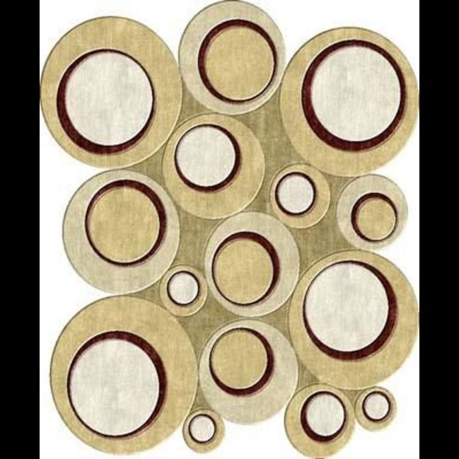Trueliving ‎Round Design Carpet Multicolor Sqaure 9X4 Feet