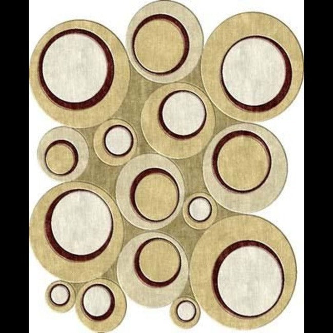 Trueliving ‎Round Design Carpet Multicolor Sqaure 9X4 Feet