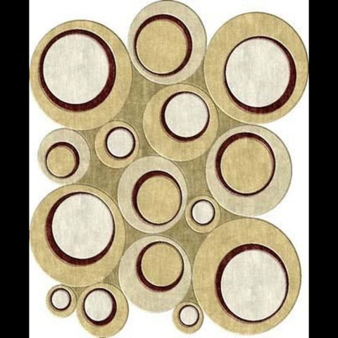 Trueliving ‎Round Design Carpet Multicolor Sqaure 9X4 Feet