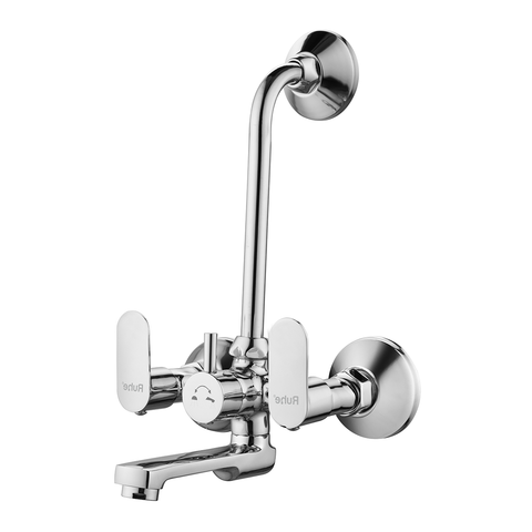 Trueliving Flora Onyx Wall Mixer Brass Faucet with L Bend20 Inches