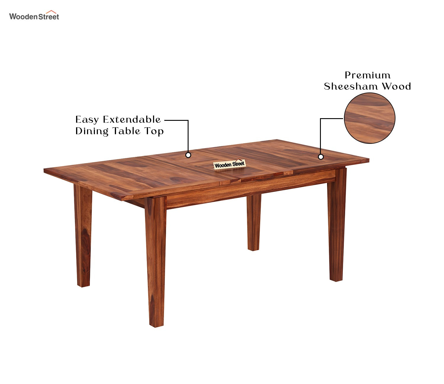 Franco 6 Seater Dining Set with Tim Extendable Table and Sofie Chairs (Honey Finish)