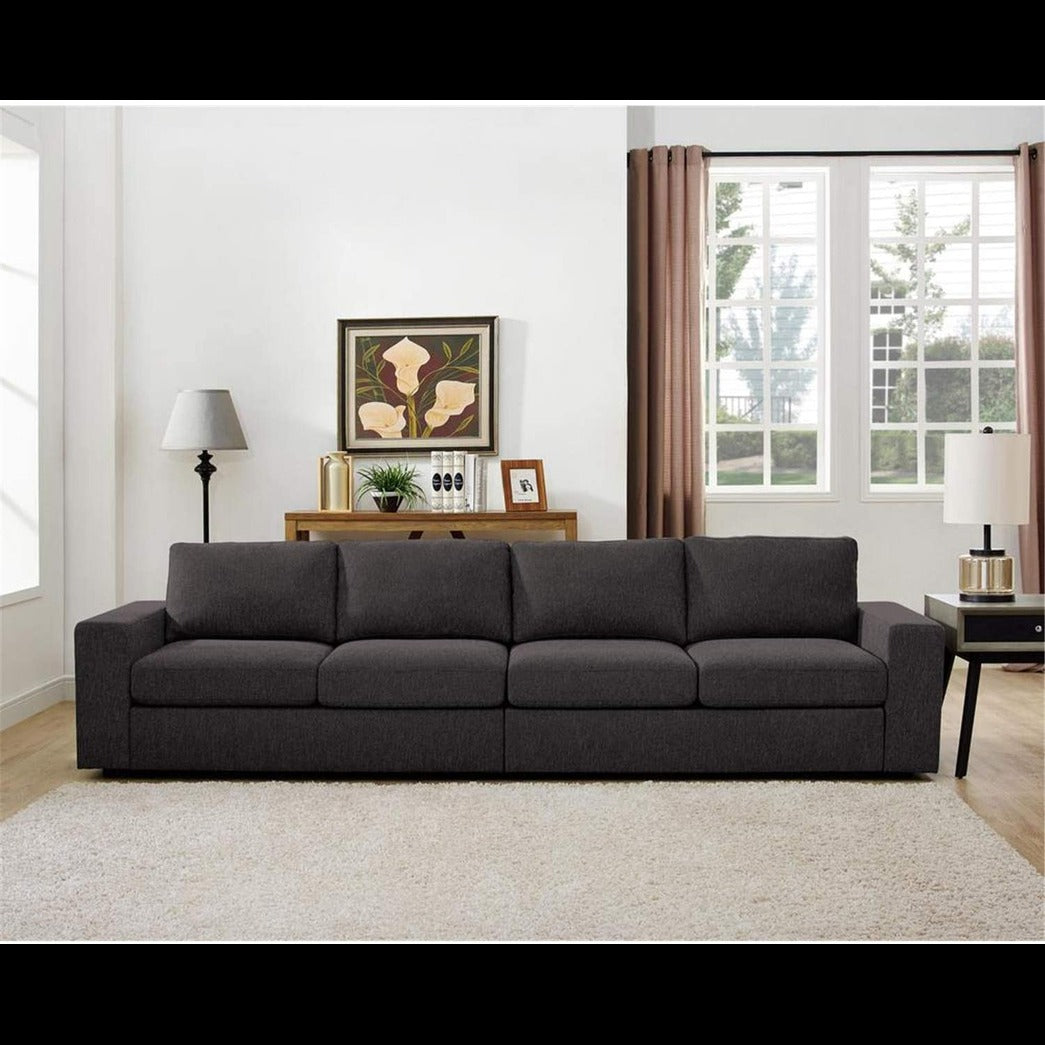 Trueliving Modern Light Four Seater Sofa Linen Finish 76.2D x 177.8W x 76.2H Centimeters