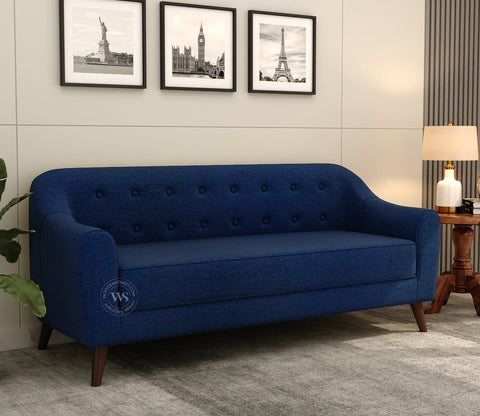 Sibert 3 Seater Fabric Sofa (Azure Blue)