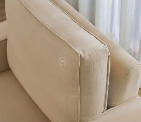 Albus 3 Seater Fabric Sofa (Cotton, Irish Cream)