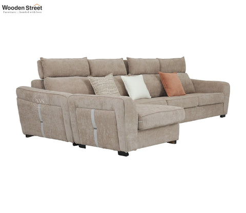 Lavencia Premium Upholstery L shape Fabric Sofa (Beige)