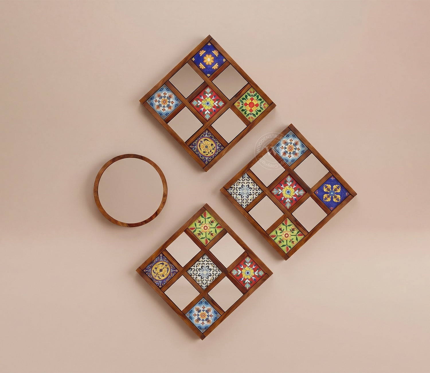 Bohemian Mirror Collage (Honey Finish)