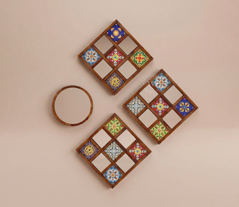 Bohemian Mirror Collage (Honey Finish)