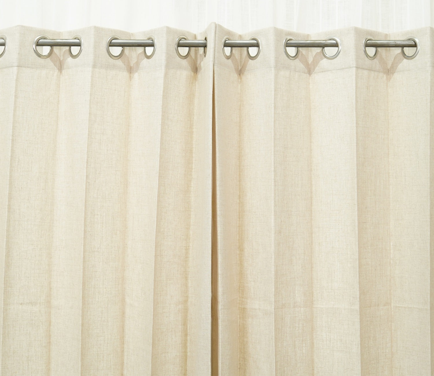 Solid Plain 1 Piece Light-Filtering Curtain (Cream, 7 Feet)
