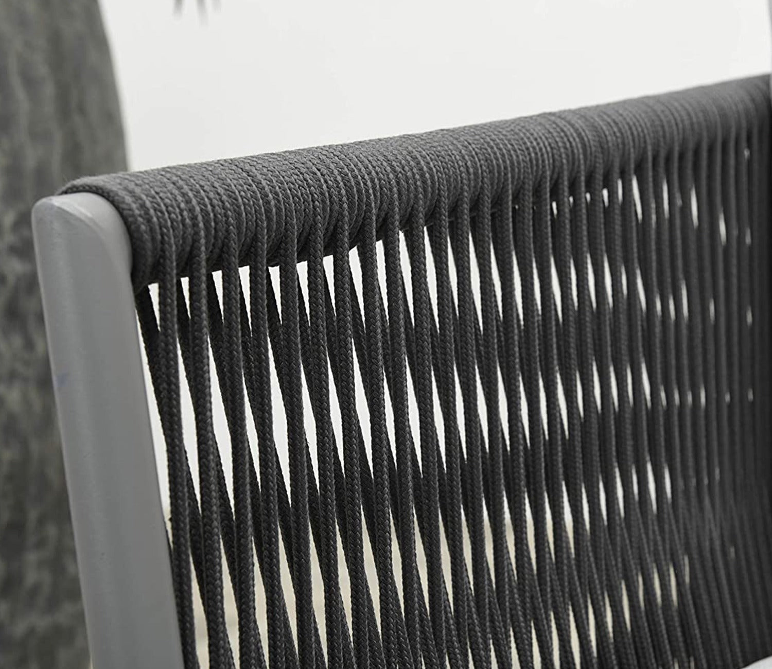Stylish Black Rope Outdoor Furniture With Cushion Set