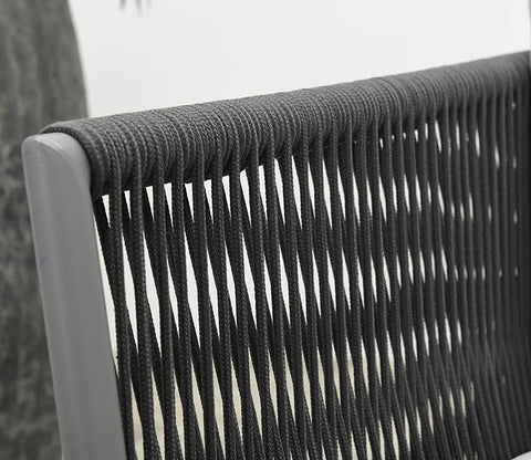 Stylish Black Rope Outdoor Furniture With Cushion Set