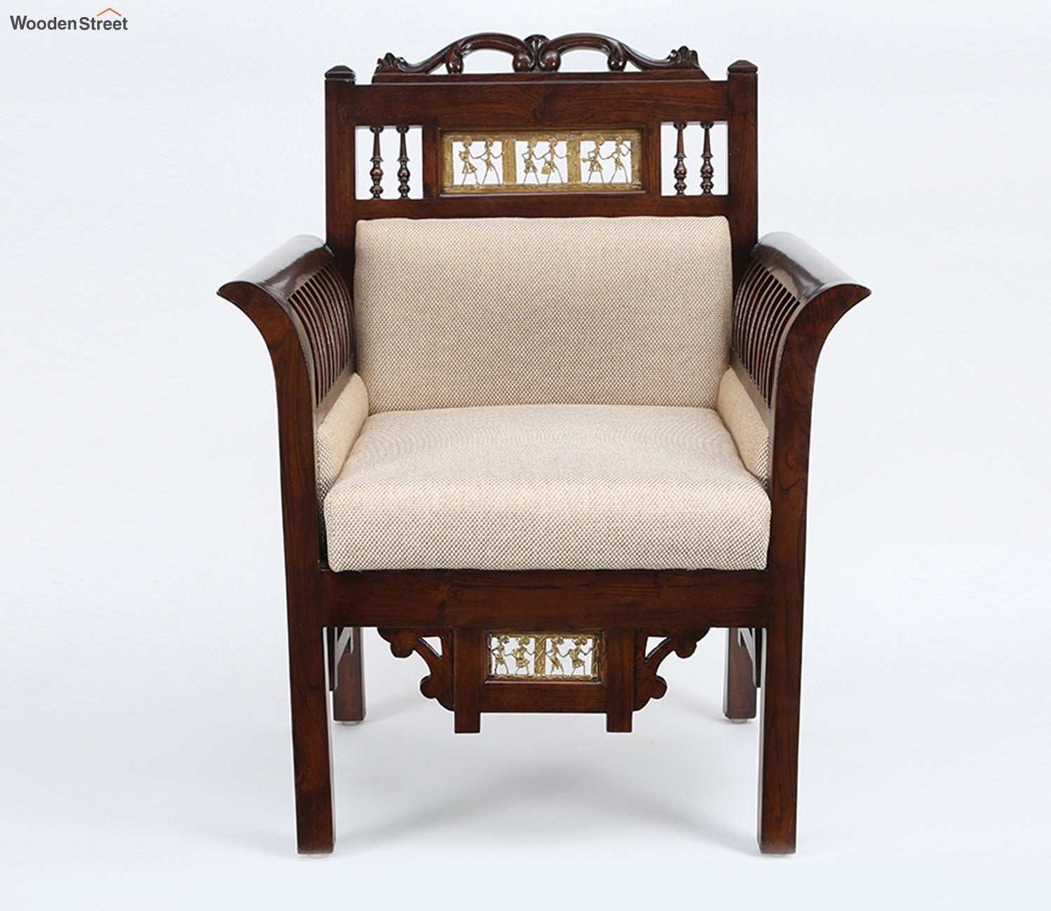 Maharaja 1 Seater Sofa (Walnut Finish)