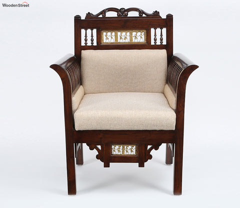 Maharaja 1 Seater Sofa (Walnut Finish)