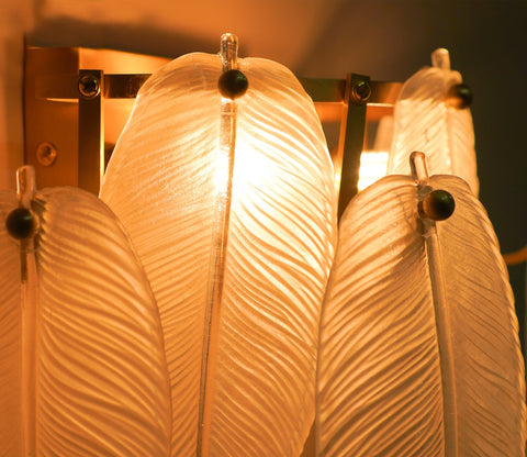 Bradley Leaf Pattern Glass Wall Light