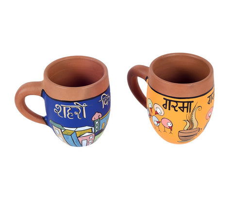 Earthen Elegance Hand Painted Chai Cups