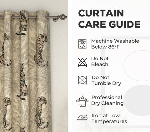 Leopard Print Light-Filtering Door Curtains Set of 2 (Grey, 7 Feet)