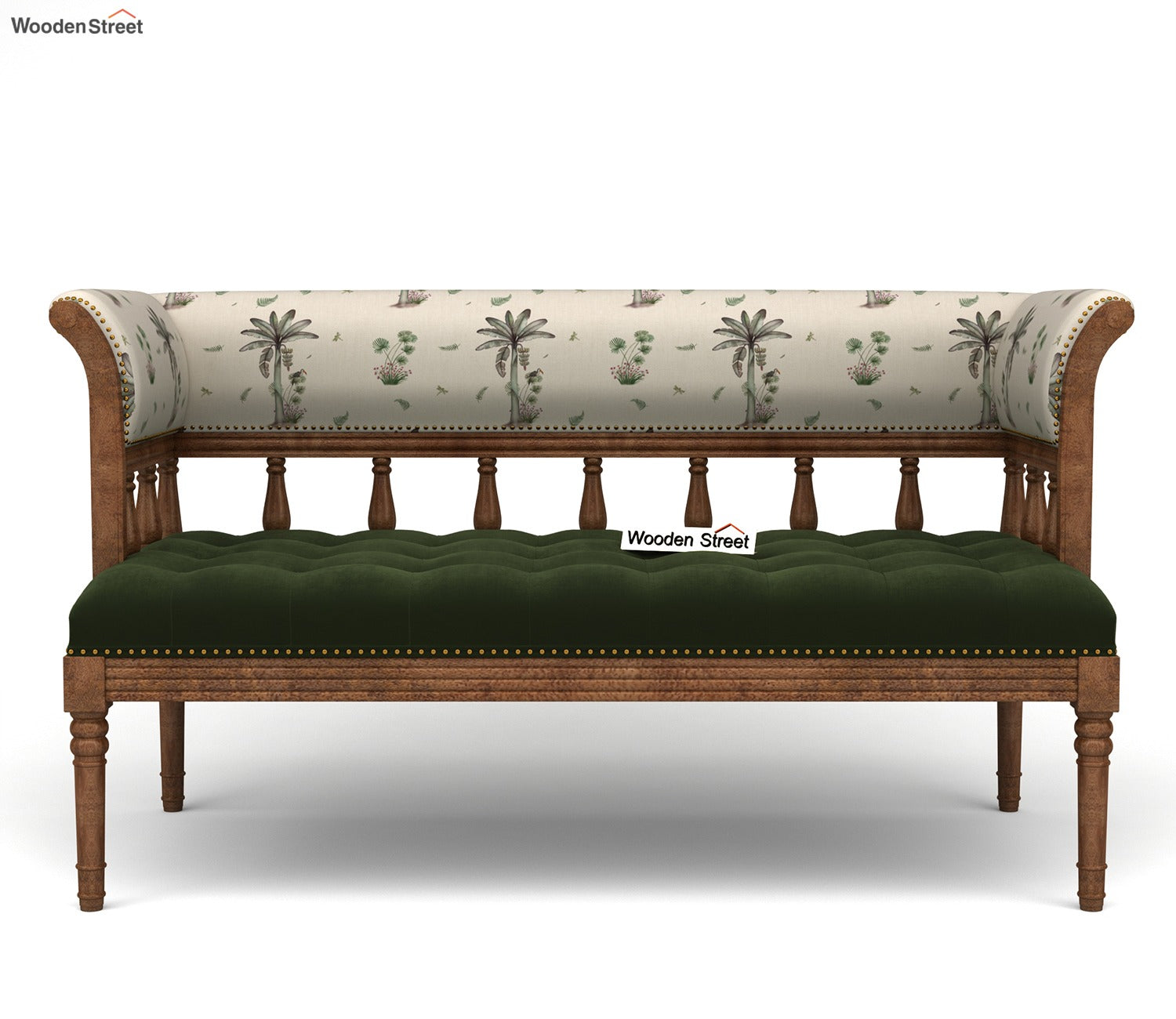Reyes Bench With Back Rest (Cotton, Cream Tropical)