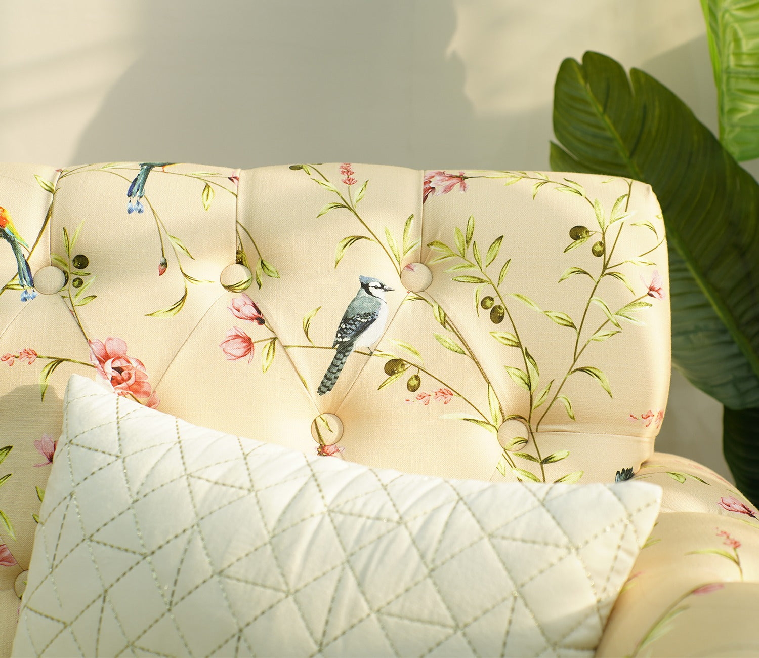 Parker 3 Seater Sofa (Cotton, Cream Robins)