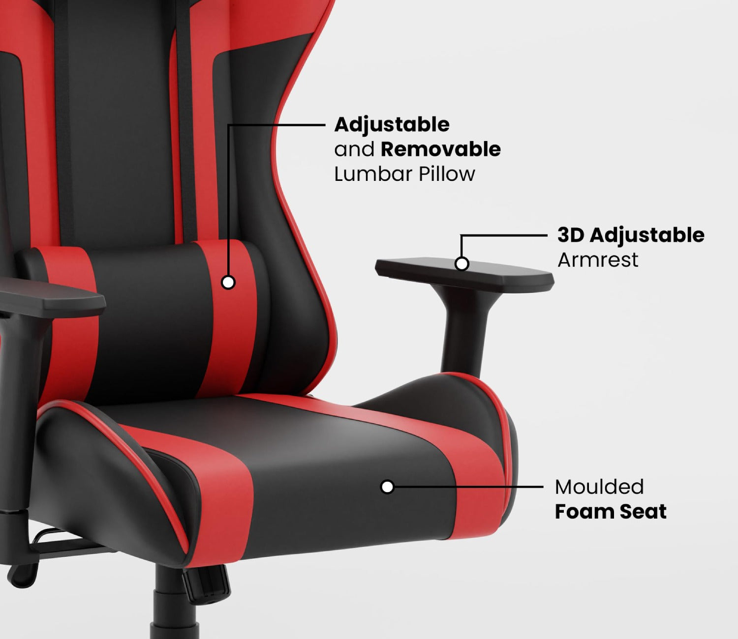 Raptor 2 Multi-Functional Ergonomic Leatherette Office Chair (Red)