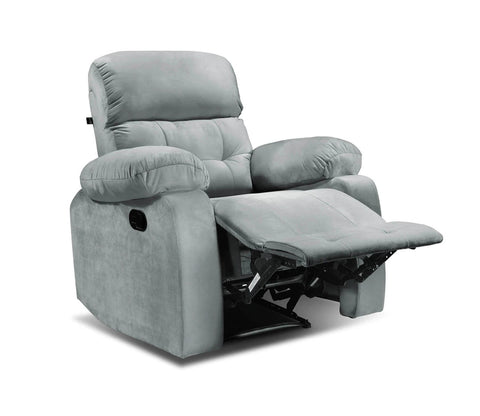 Vivian Fabric 1 Seater Manual Recliner Chair (Grey)
