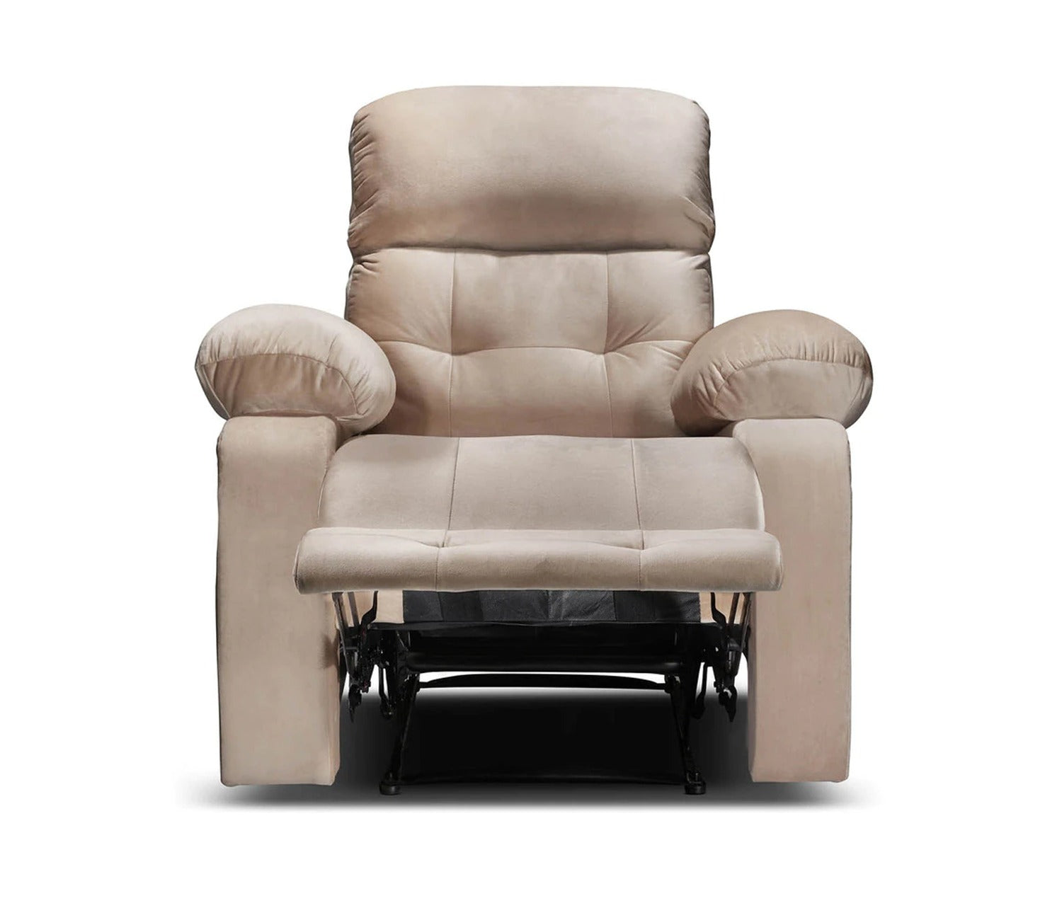 Vivian Fabric 1 Seater Manual Recliner Chair (Beige)
