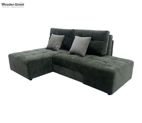 Malvern Premium L shape Fabric Sofa (Dark Olive Green)