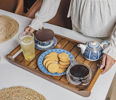 Cruiser Mango Wood Handcrafted Rectangular Serving Tray (Medium)