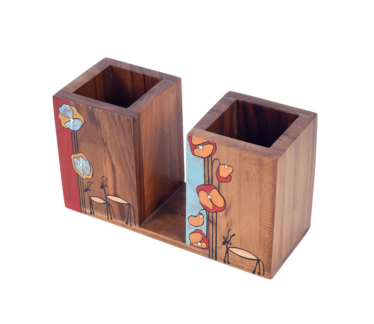 Floral Delights Wooden Cutlery Holder