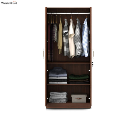 Kosmo Optima 2 Door Engineer Wood Wardrobe (Exotic Teak Finish)
