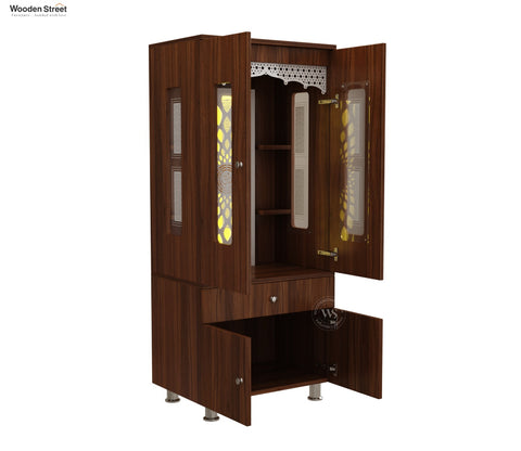 Atharv Engineered Wood Home Temple With Inbuilt LED Light System (Exotic Teak)