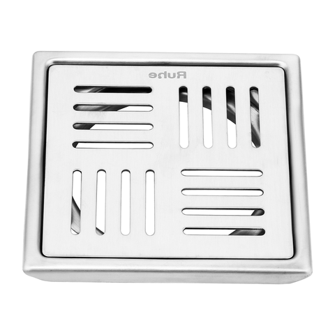 Trueliving_Ruby Silver Square 304-Grade Floor Drain (5 x 5 Inches)